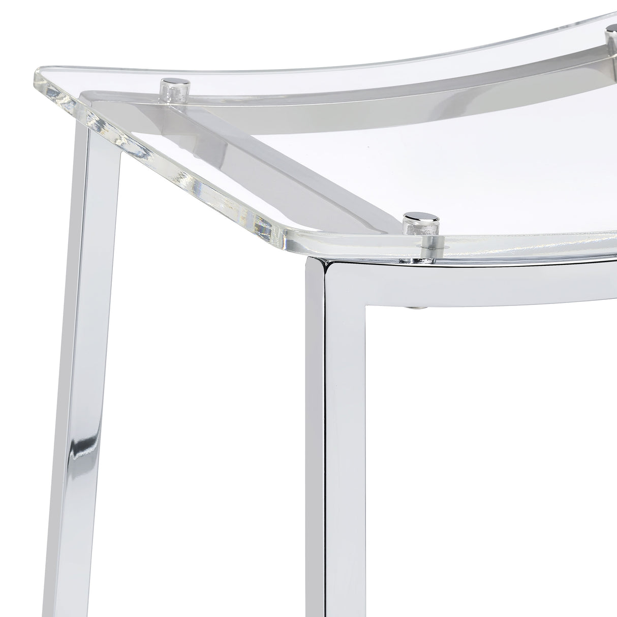 Jovani Acrylic Backless Bar Stool Chrome - Set of 2