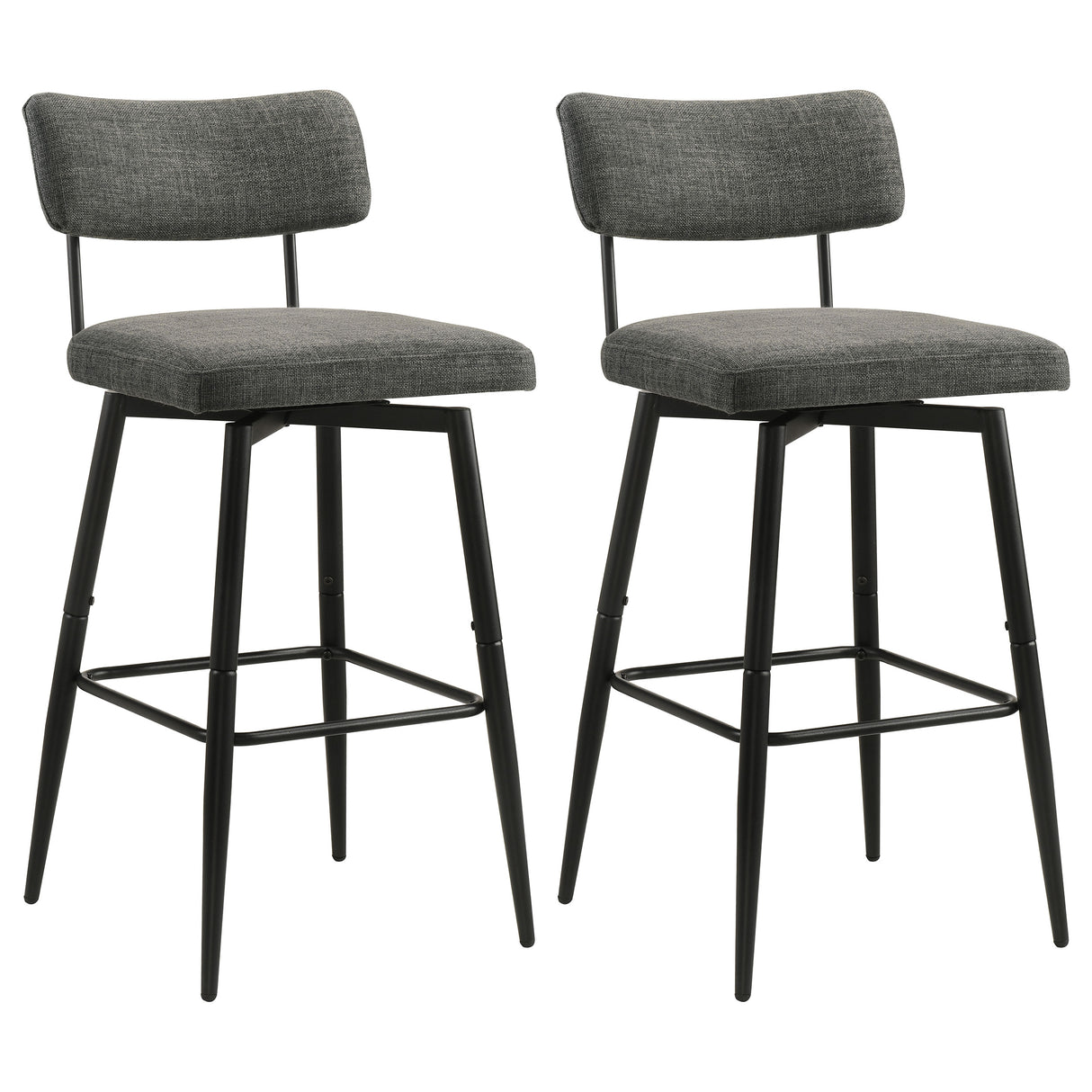 Levine Grey Fabric Swivel Bar Chair, Set of 2