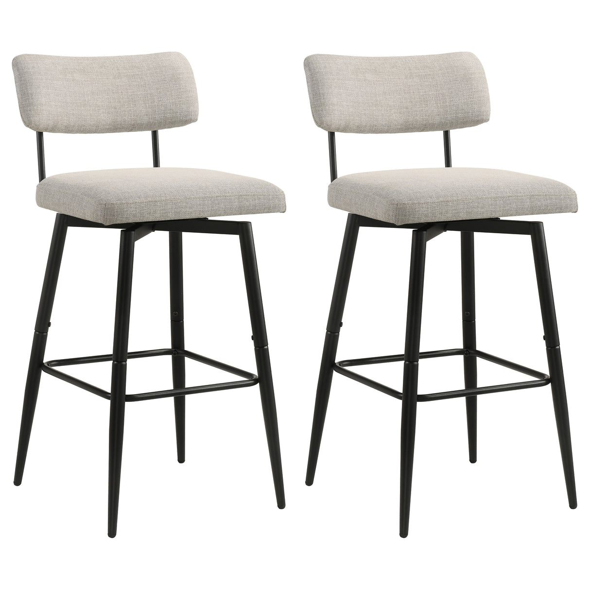 Levine Cream Fabric Swivel Bar Chairs, Set of 2