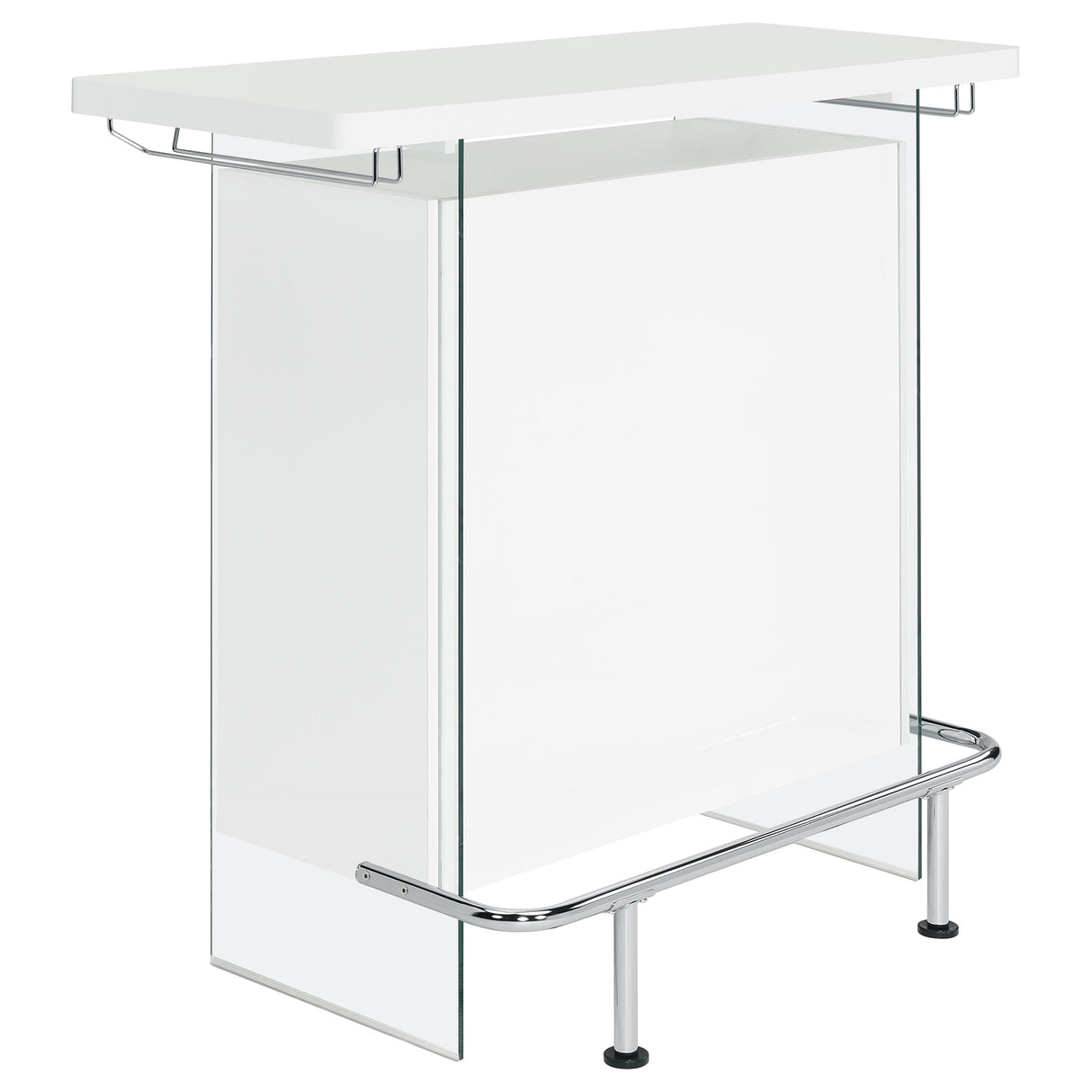 Acosta Freestanding Home Bar Wine Cabinet - White High Gloss