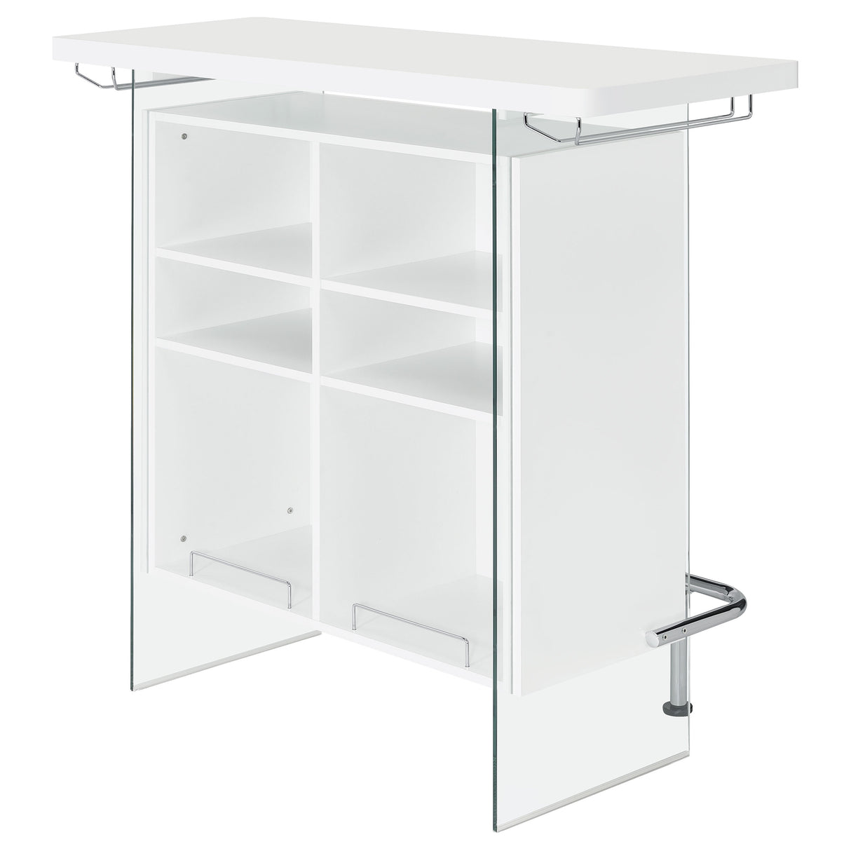 Acosta Freestanding Home Bar Wine Cabinet - White High Gloss