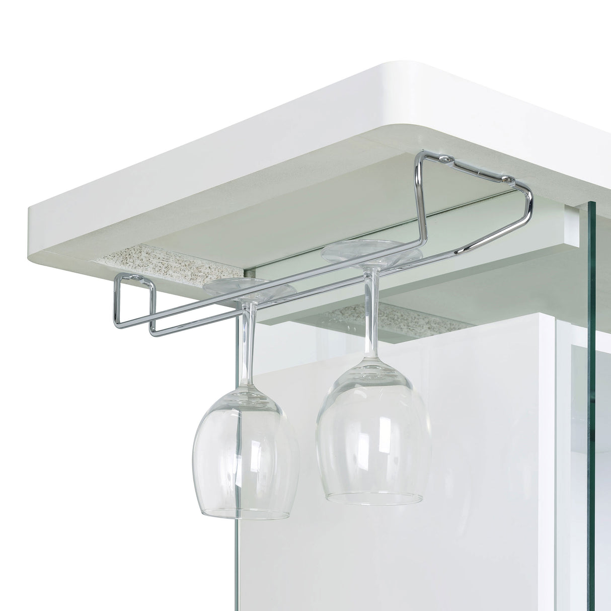 Acosta Freestanding Home Bar Wine Cabinet - White High Gloss