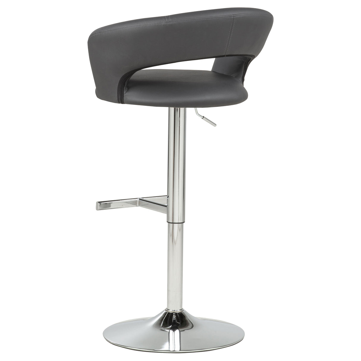 Travia Adjustable Leatherette Swivel Bar Stool Grey and Chrome
