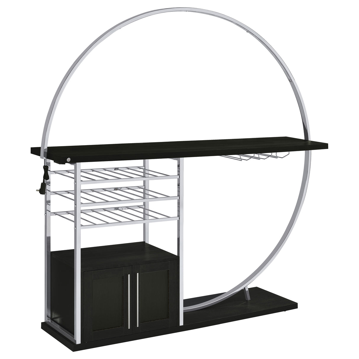Risley 2-Door Circular LED Wine Cabinet Dark Charcoal