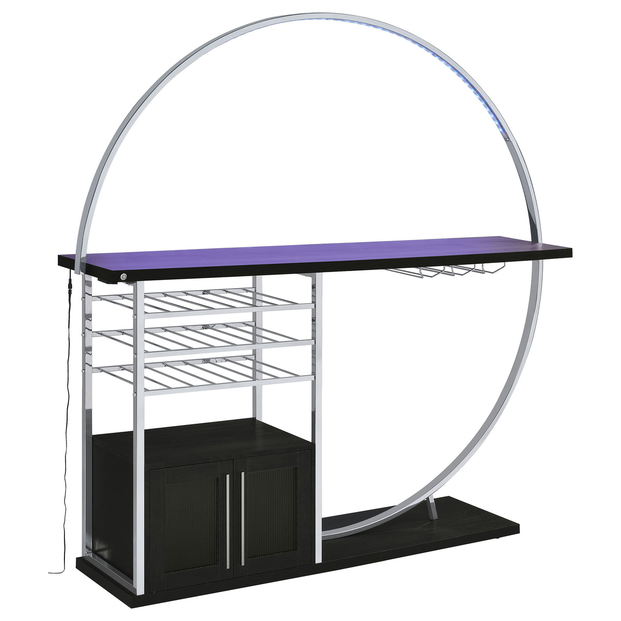 Risley 2-Door Circular LED Wine Cabinet Dark Charcoal