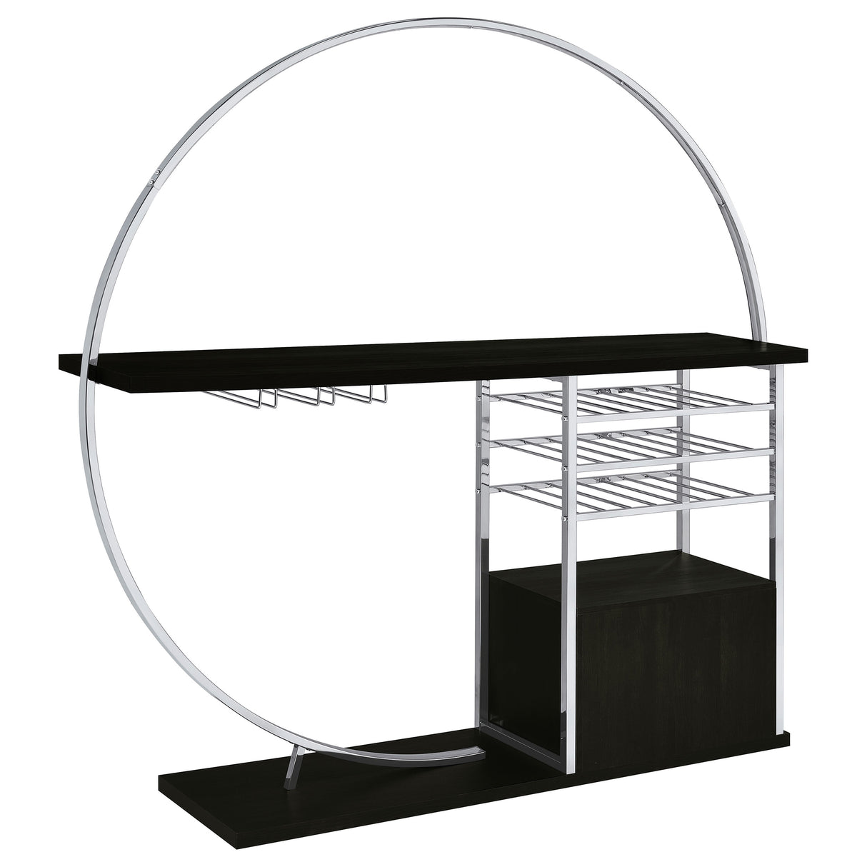 Risley 2-Door Circular LED Wine Cabinet Dark Charcoal