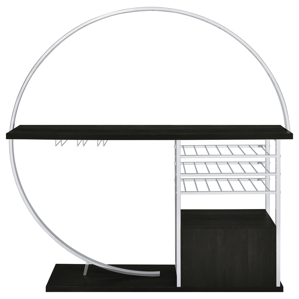 Risley 2-Door Circular LED Wine Cabinet Dark Charcoal