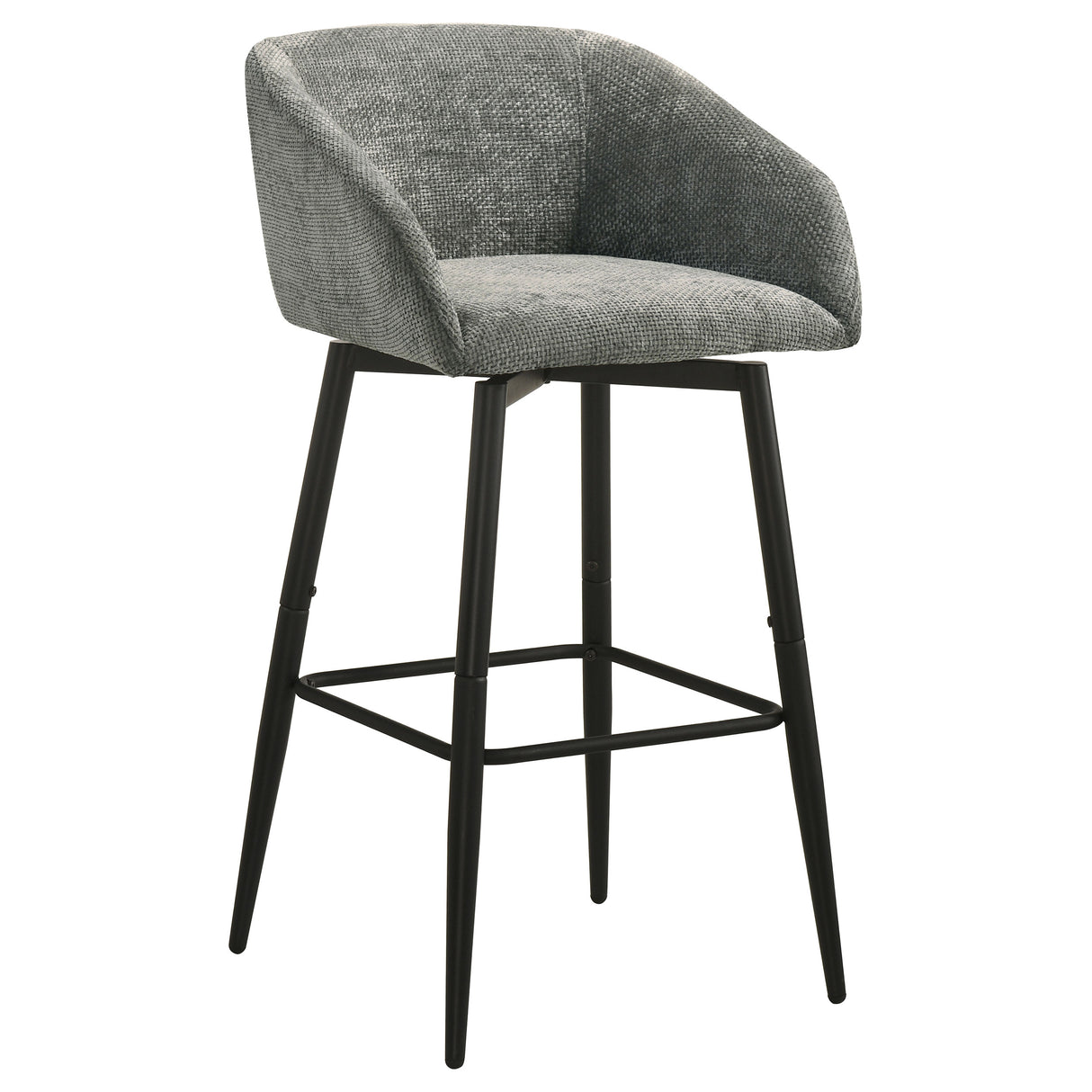 Rainer Charcoal Fabric Swivel Bar Chairs, Set of 2