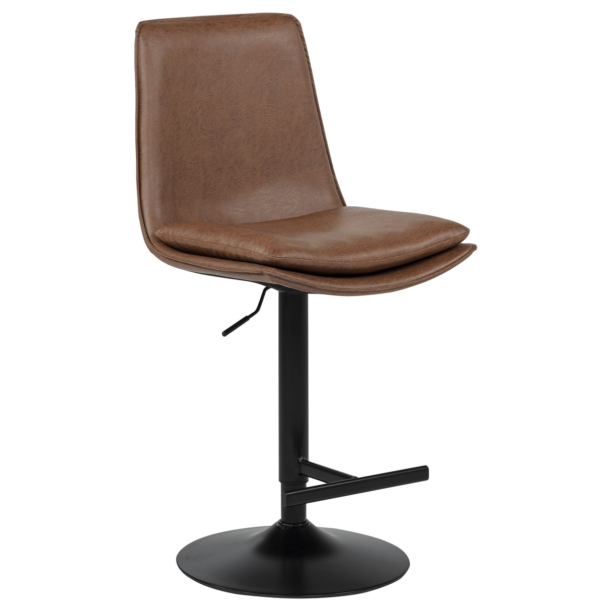 Eldridge Faux Leather Adjustable Bar Stool in Coffee