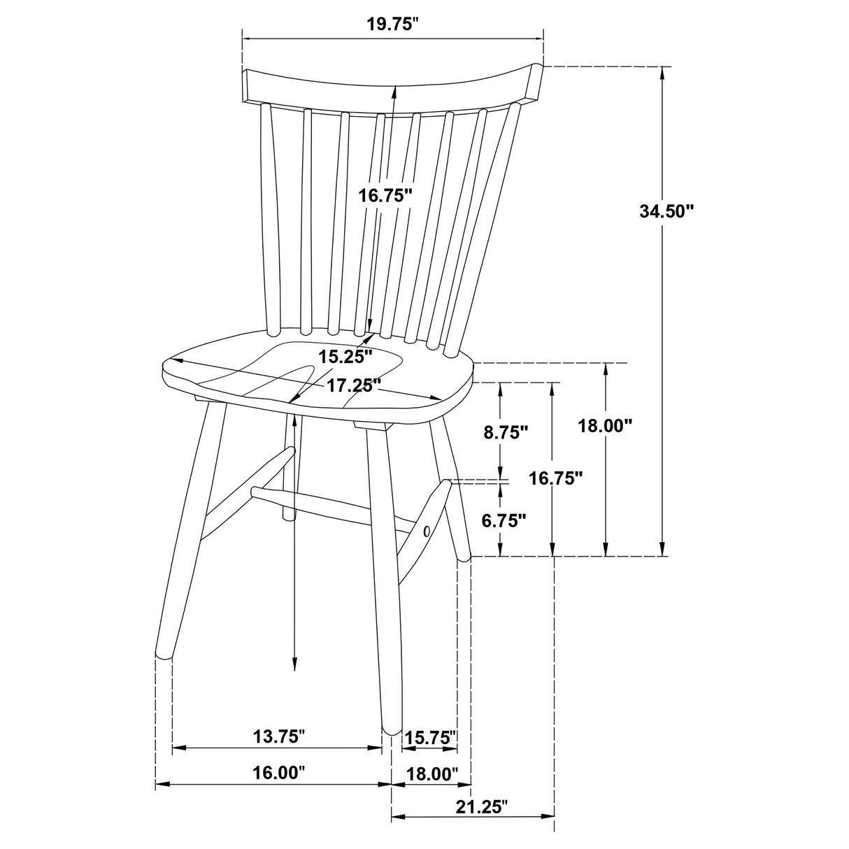 Hollyoak 5-Piece Rectangular Dining Set, Walnut and Black