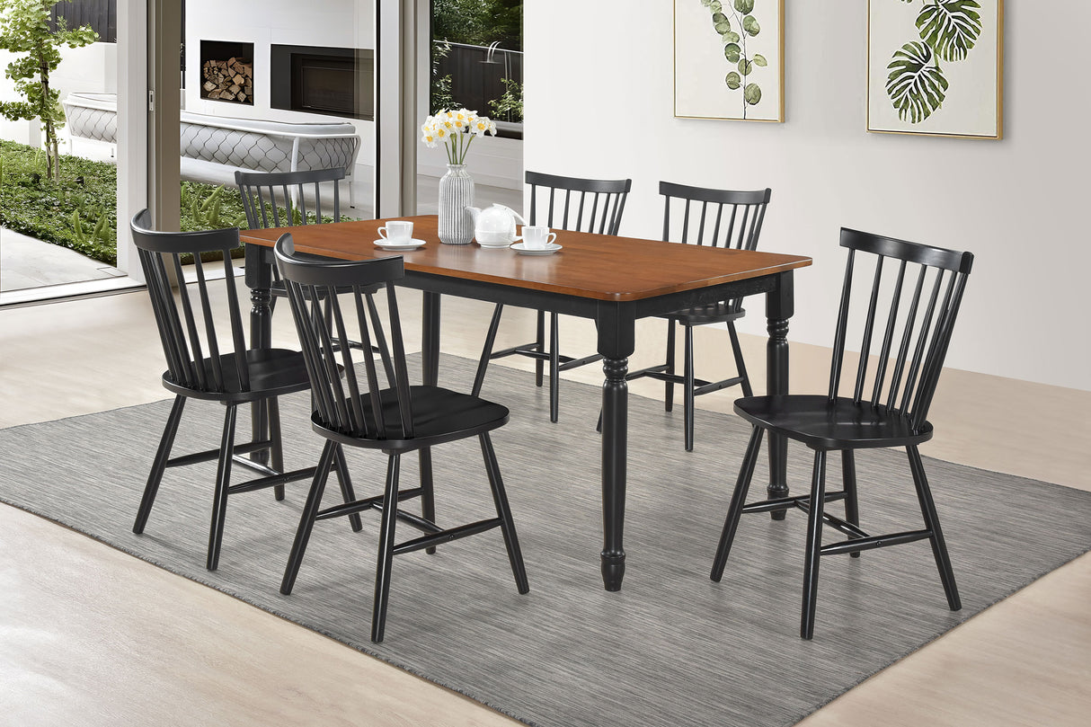 Hollyoak Windsor Wood Dining Side Chair Black Set of 2