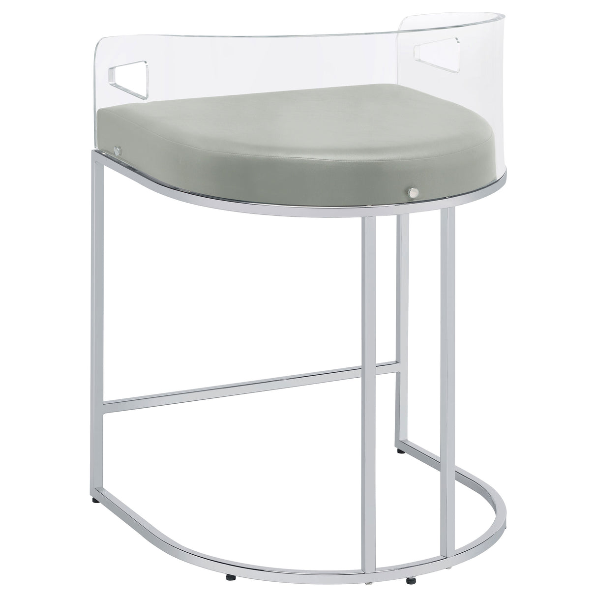 Thermosolis Clear Acrylic Counter Chair Chrome - Set of 2