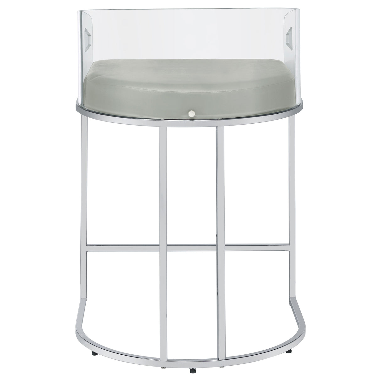 Thermosolis Clear Acrylic Counter Chair Chrome - Set of 2