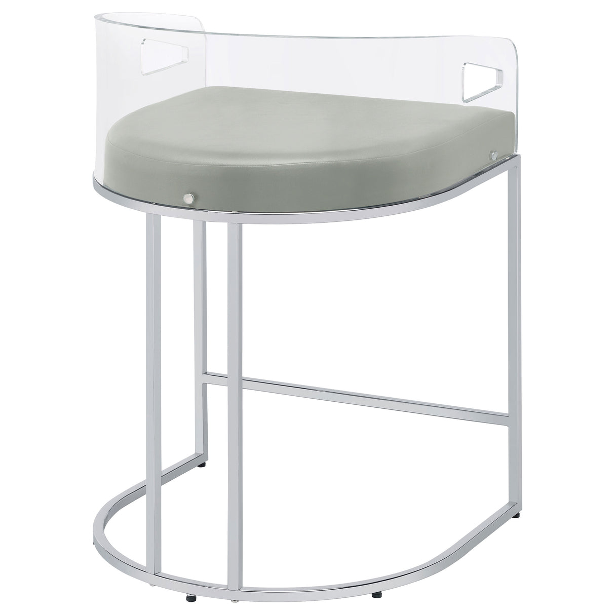 Thermosolis Clear Acrylic Counter Chair Chrome - Set of 2