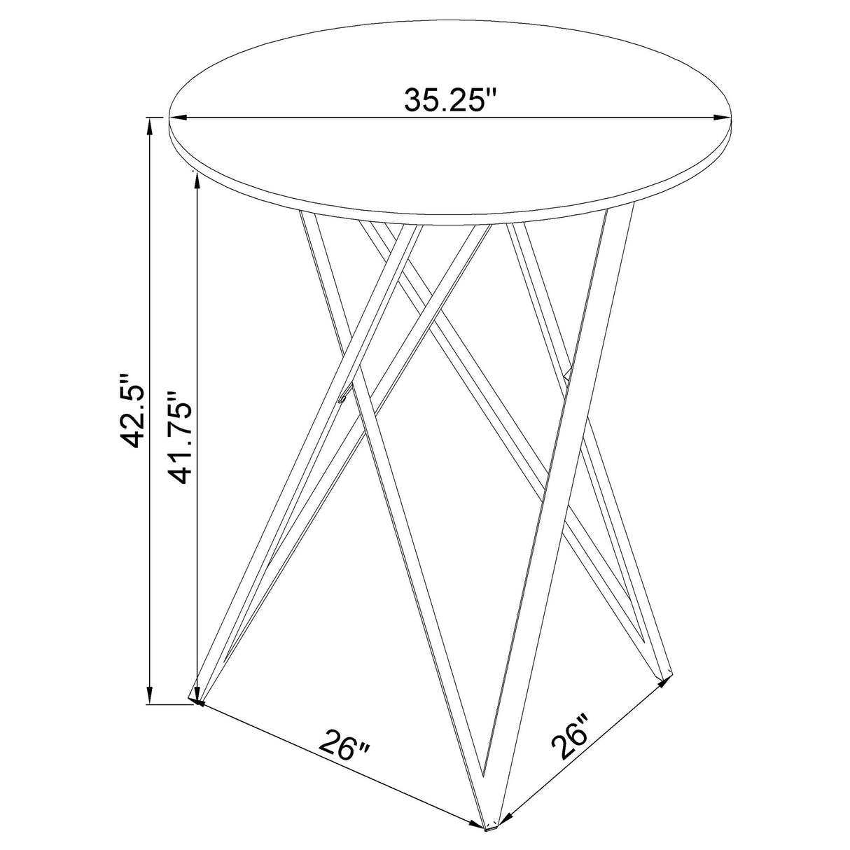 Bexter Round 35-Inch Faux Marble Bistro Bar Table