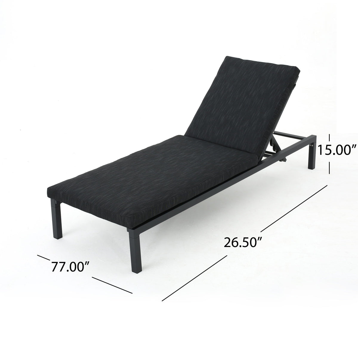 Navan - Modern Chaise Lounge Set With Water Resistant Cushions - Dark Gray