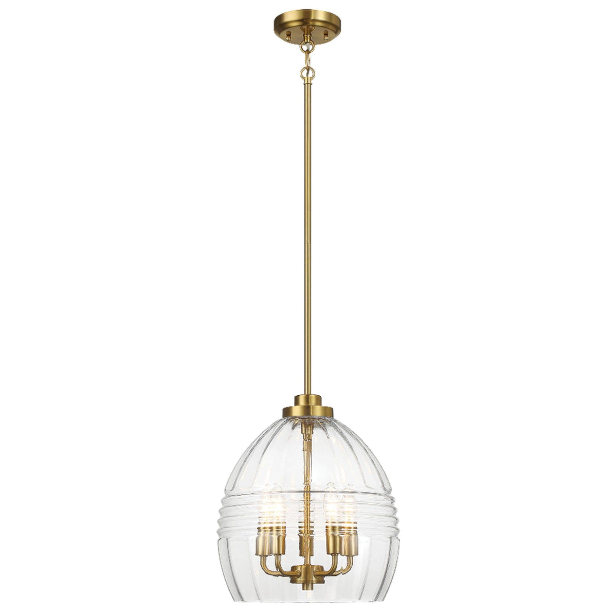 Zen - 5 Pendant Chain Hanging Light - Clear / Gold