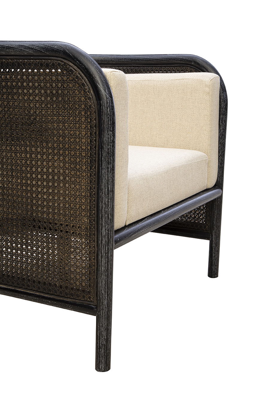 Montgomery - Cane Chair - Black / Beige