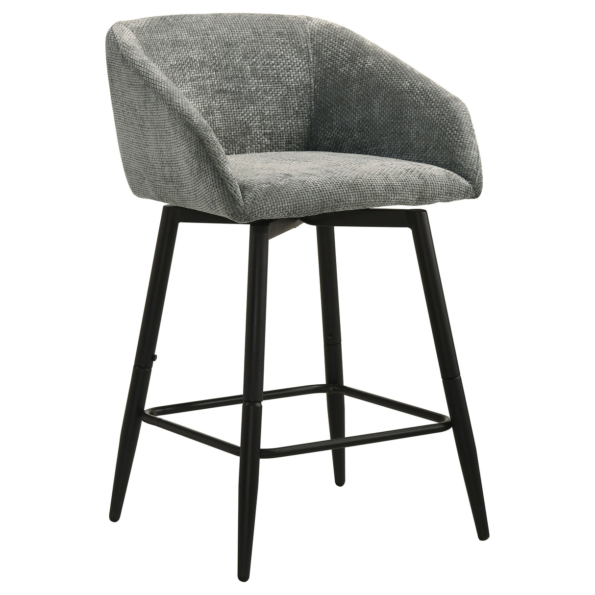 Rainer Charcoal Fabric Swivel Counter Height Chairs, Set of 2