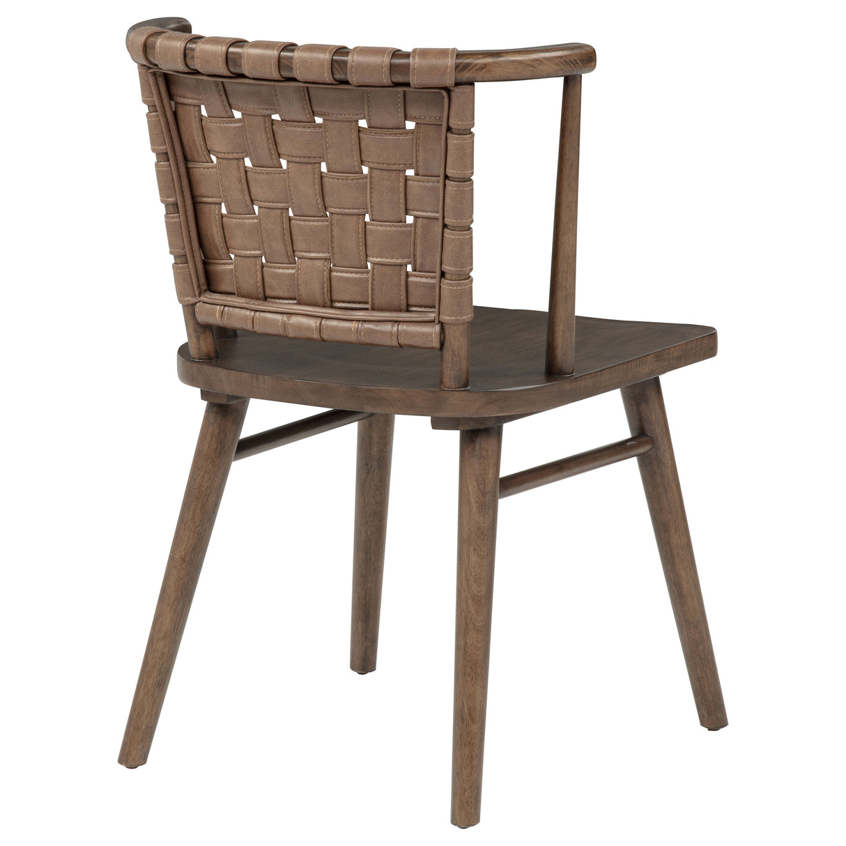 Tallis Brown Woven Leatherette Back Dining Chair, Set of 2