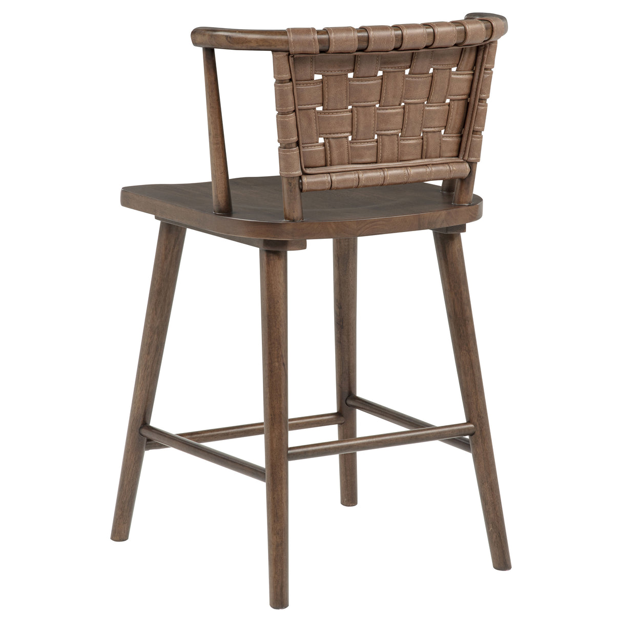 Tallis Woven Leatherette Back Counter Chair, Brown, Set of 2