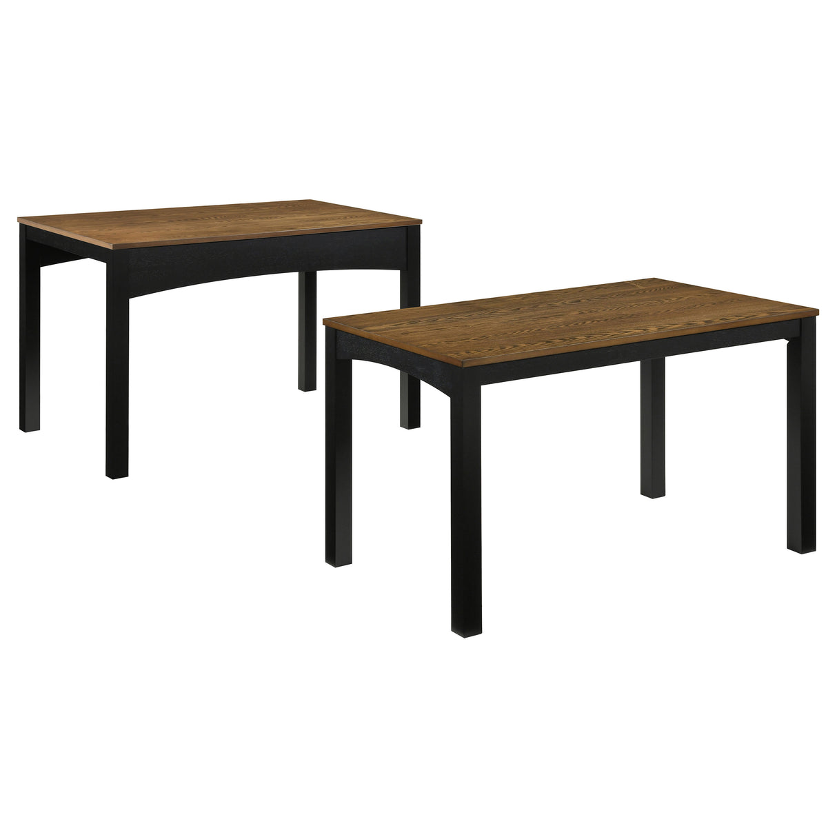 Sykes 47" 2-Piece Nesting Dining Table in Brown and Black