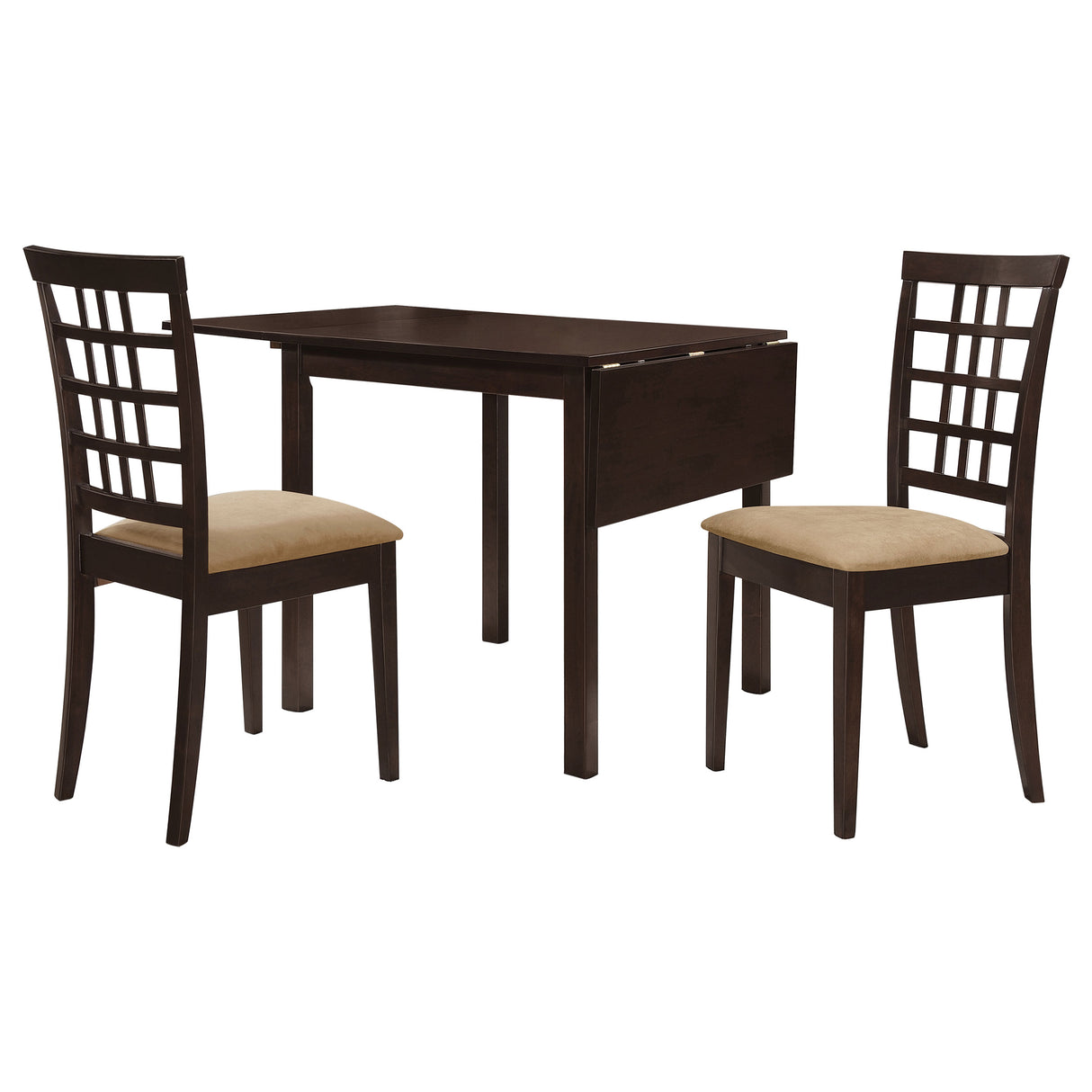 Kelso 3-Piece Drop Leaf Dining Table Set Cappuccino