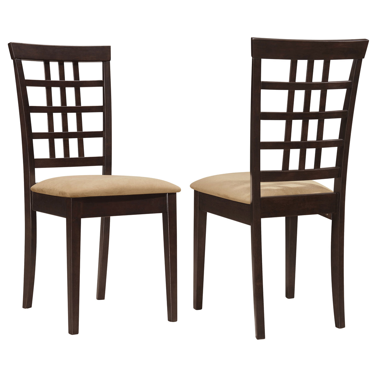 Kelso Lattice Back Dining Side Chair Cappuccino, Set of 2
