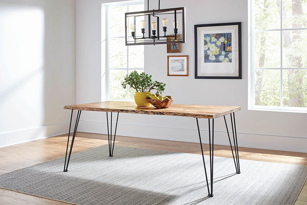 Sherman 71-Inch Live Edge Dining Table Natural Acacia
