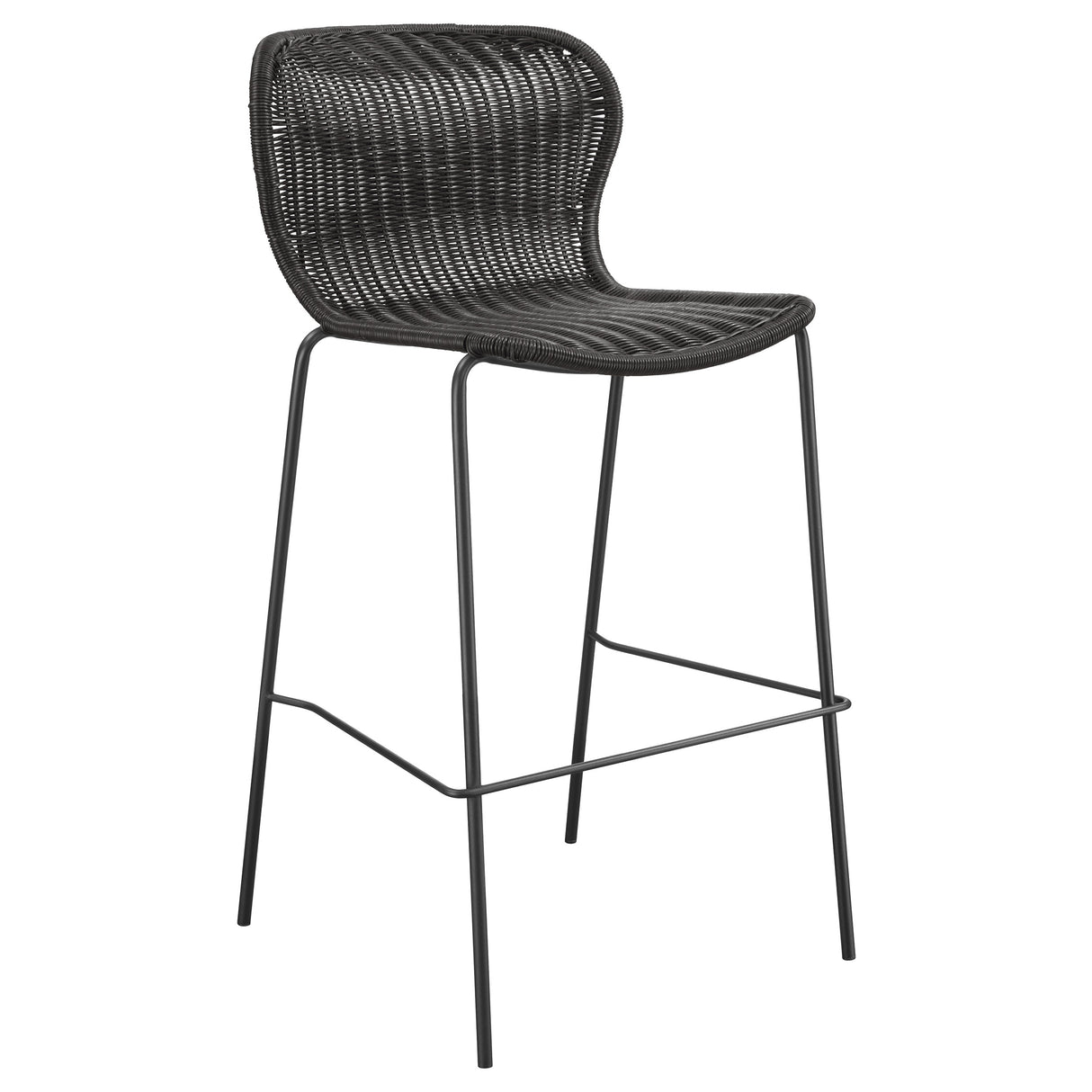 McKinley Faux Rattan Metal Bar Chair Brown (Set of 2)