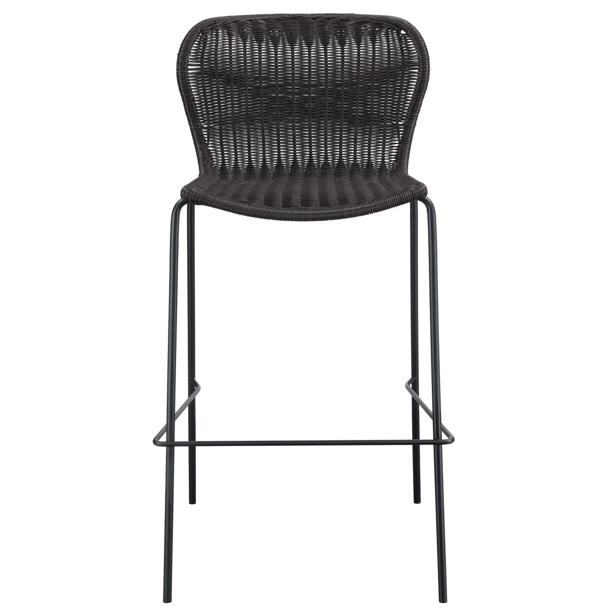 McKinley Faux Rattan Metal Bar Chair Brown (Set of 2)