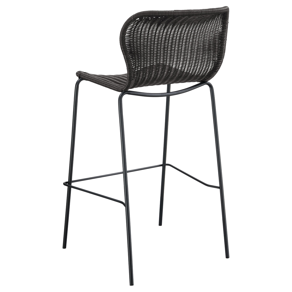 McKinley Faux Rattan Metal Bar Chair Brown (Set of 2)