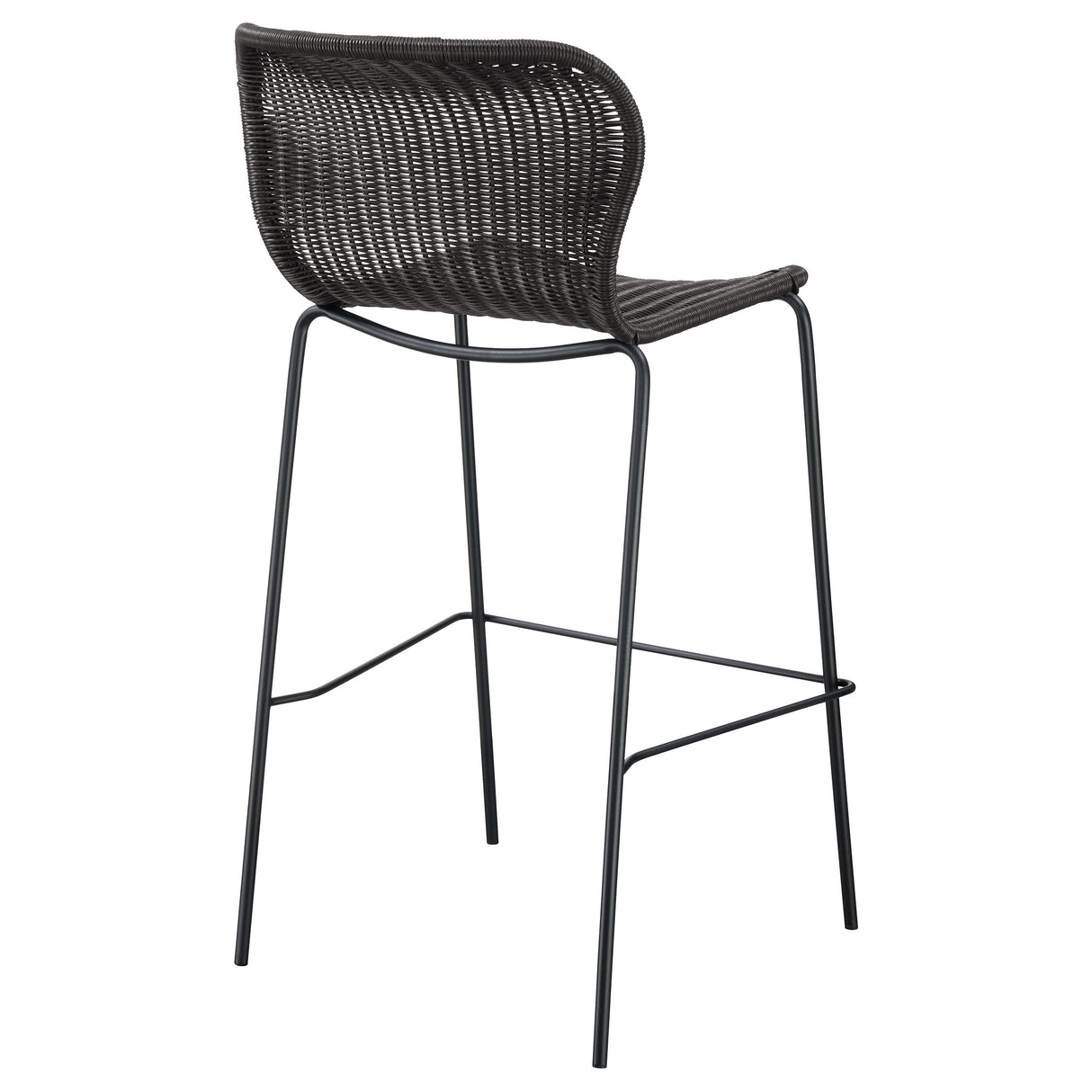 McKinley Faux Rattan Metal Bar Chair Brown (Set of 2)