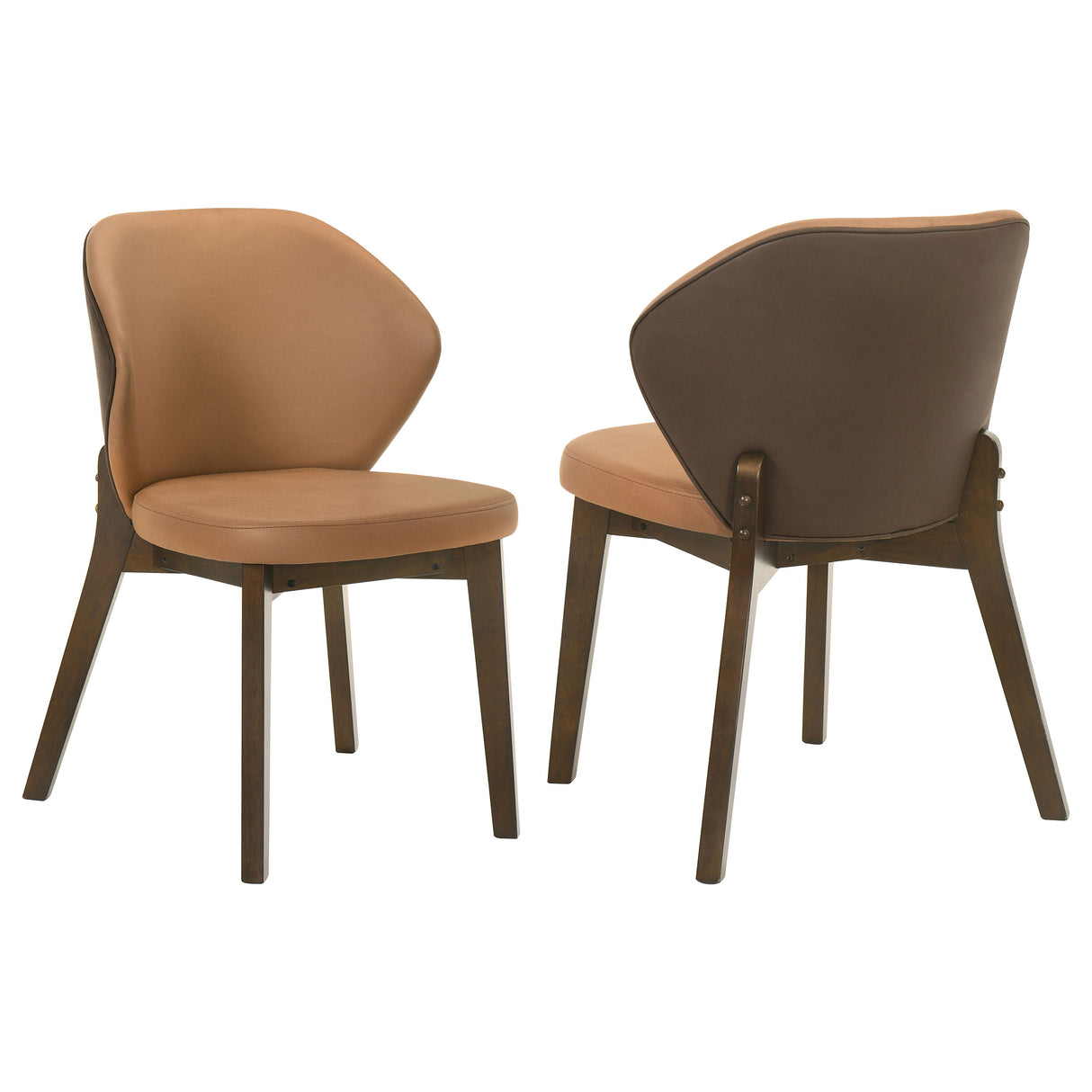 Randolph Dining Side Chair Butterscotch and Brown Set of 2