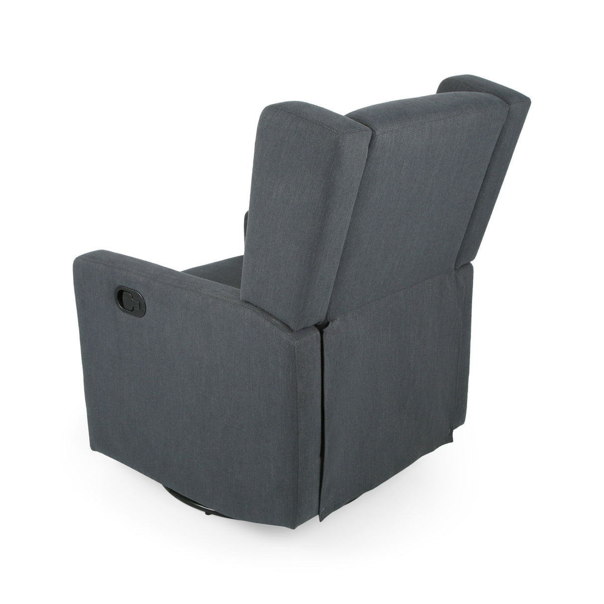Landau - Contemporary Fabric Upholstered Swivel Recliner - Charcoal
