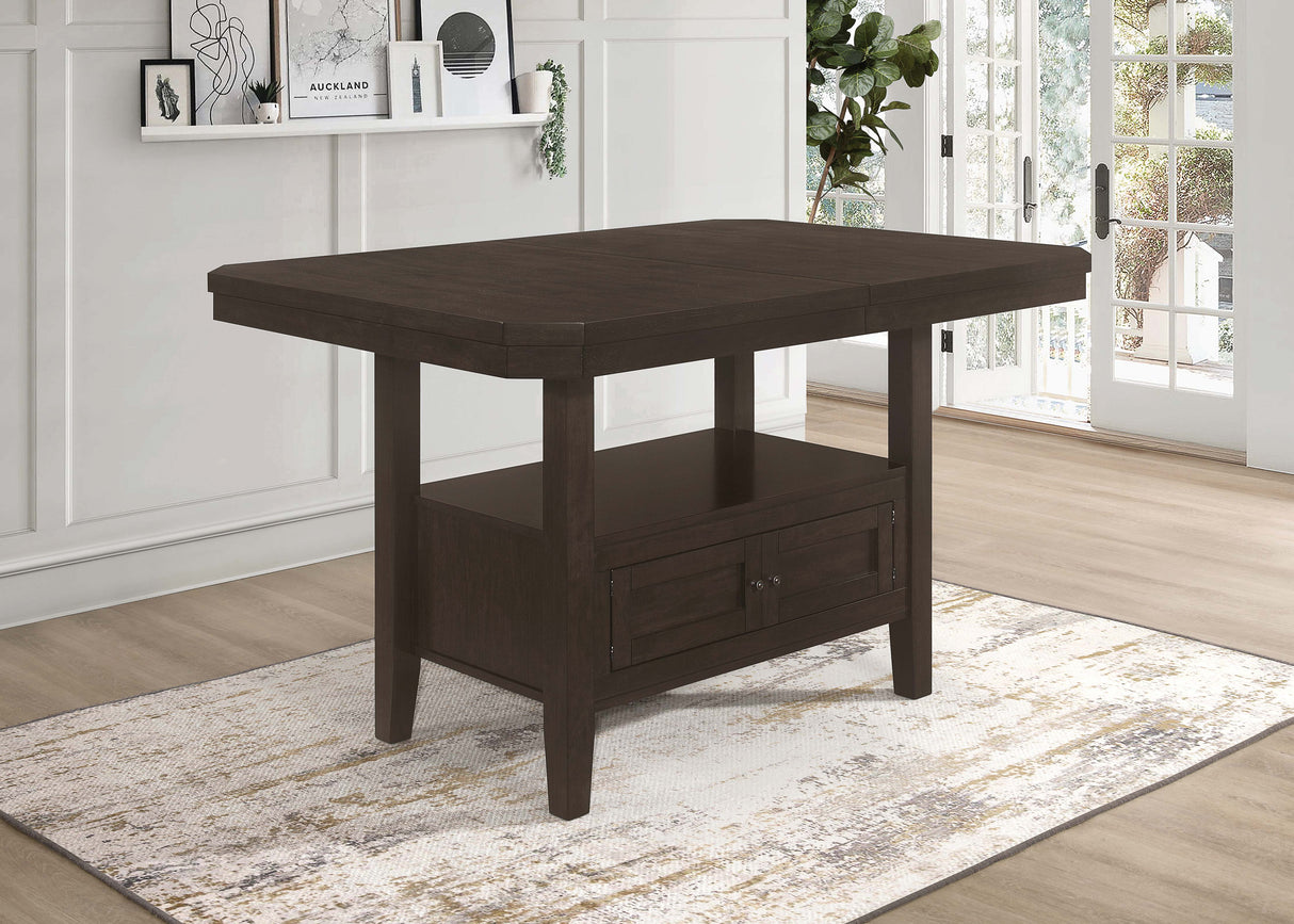 Prentiss 78-Inch Extension Counter Dining Table Cappuccino