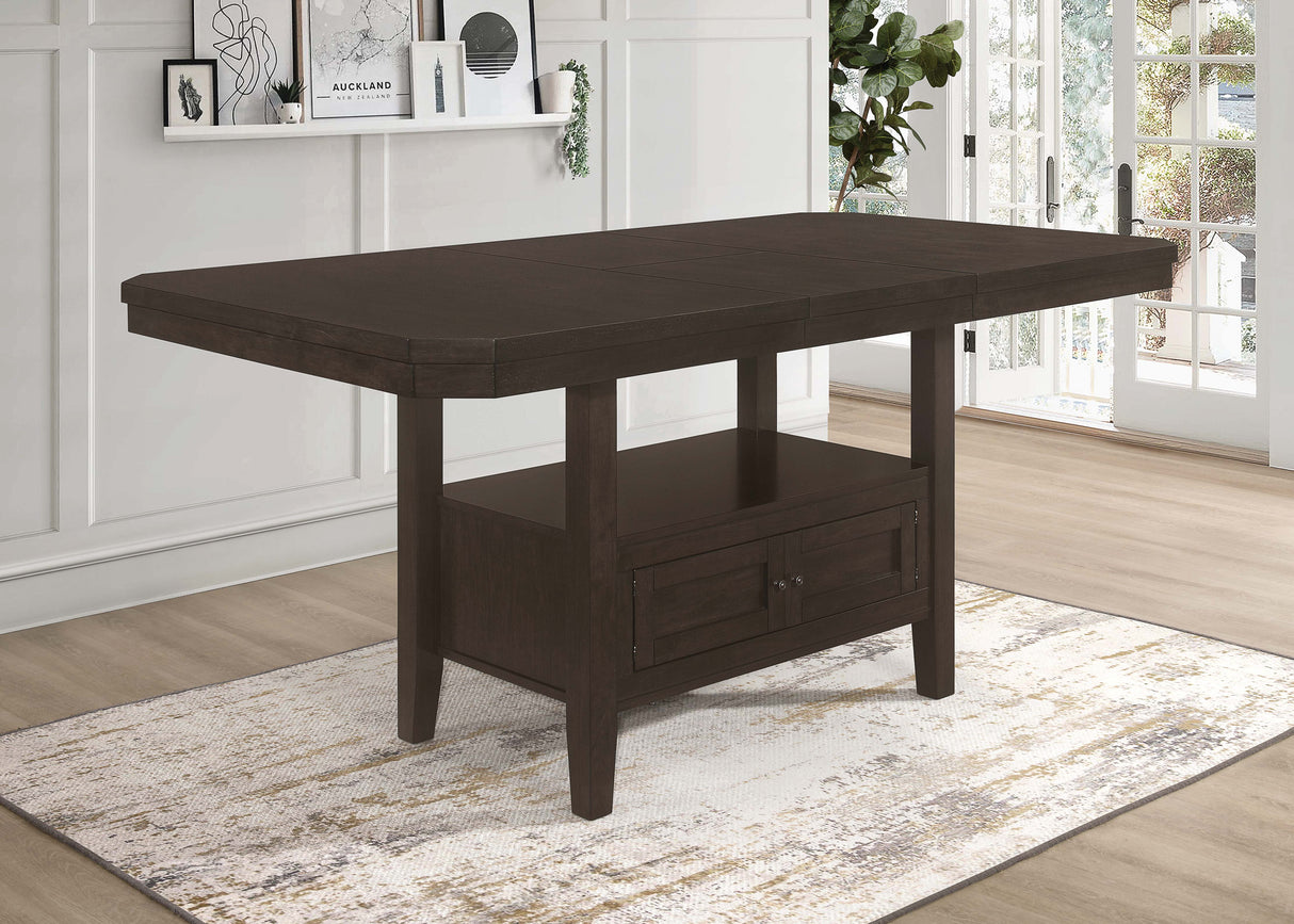 Prentiss 78-Inch Extension Counter Dining Table Cappuccino