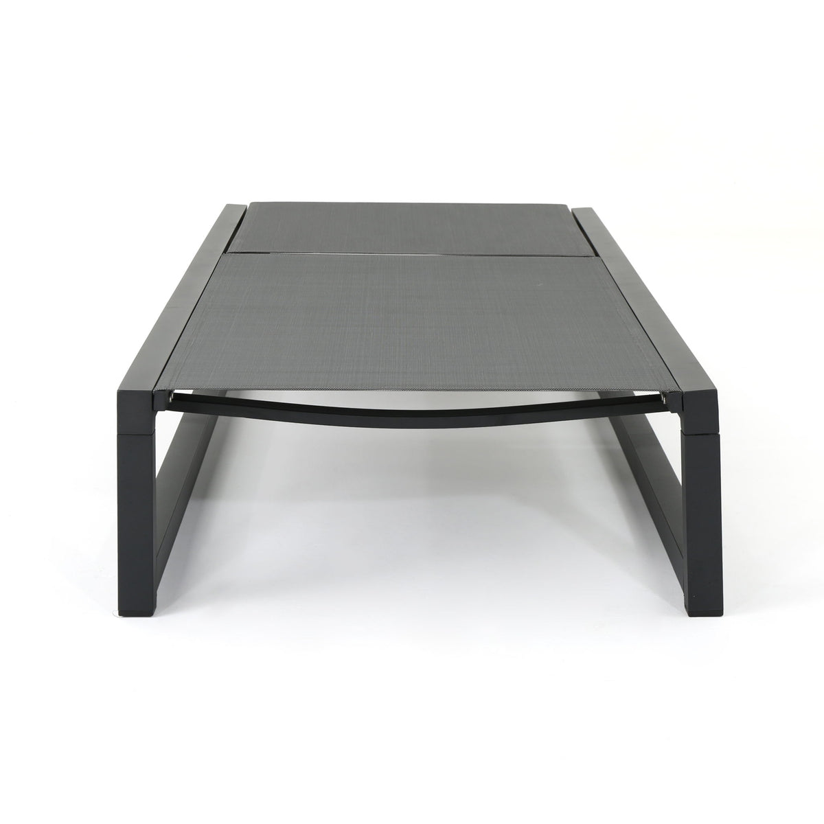 Chaise Lounge (Set of 2), Outdoor Patio Lounge Chairs With 5 Reclining Positions - Black / Gray