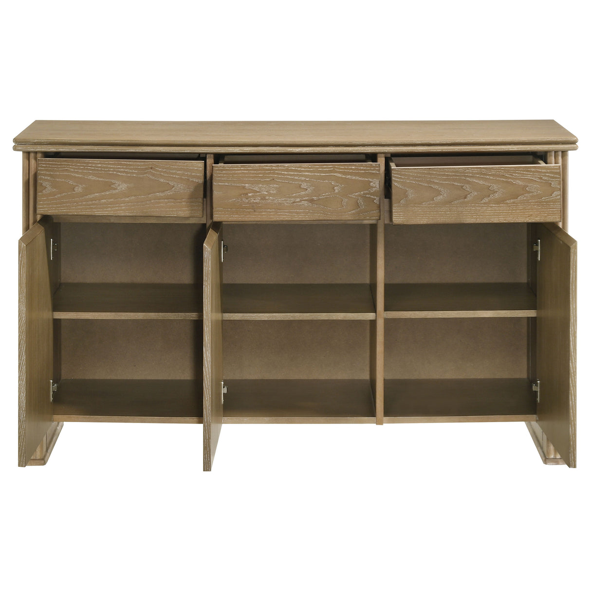 Adina 3-Door 59-Inch Sideboard in Distressed Light Brown