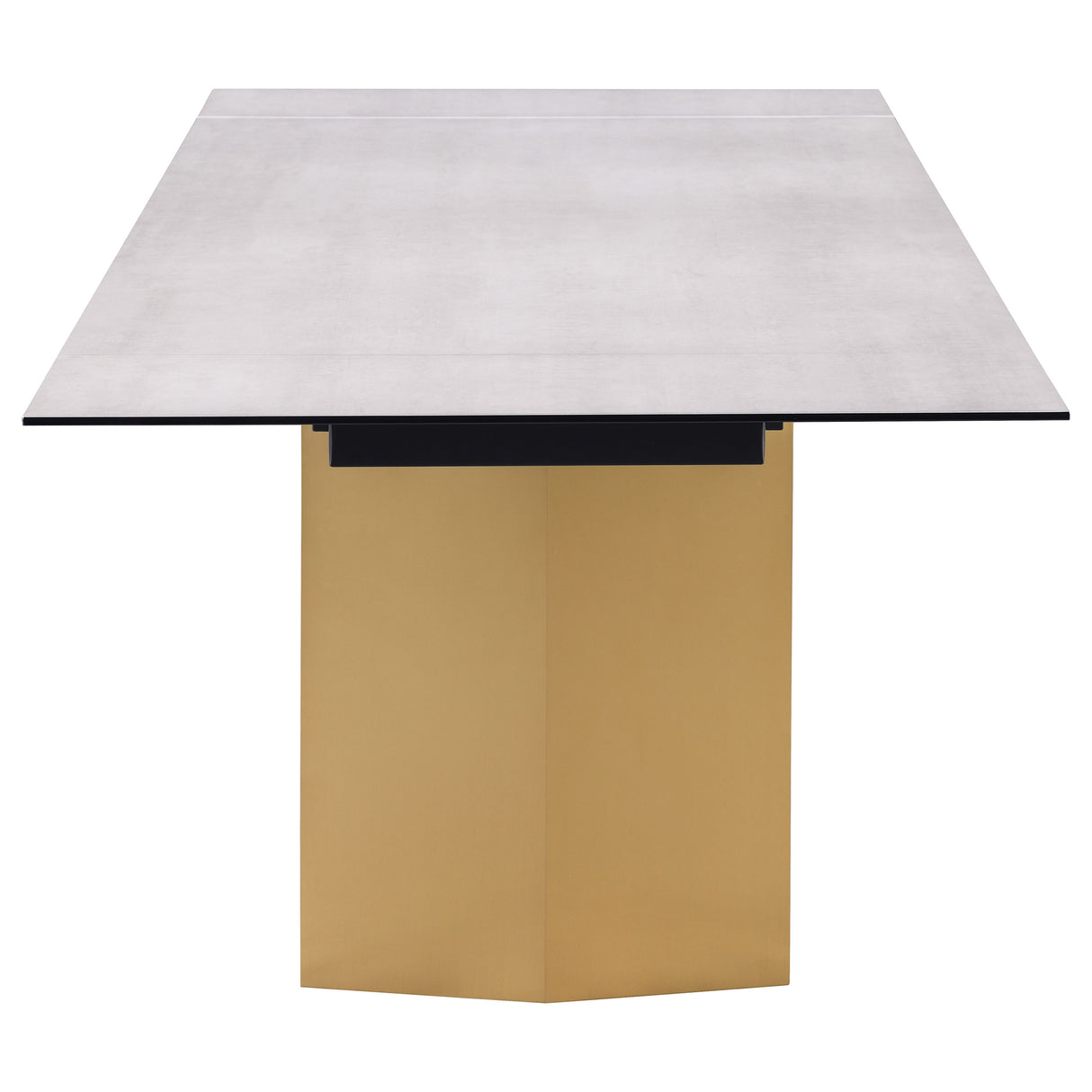 Vesa 97-Inch Glass Top Extension Dining Table, Beige