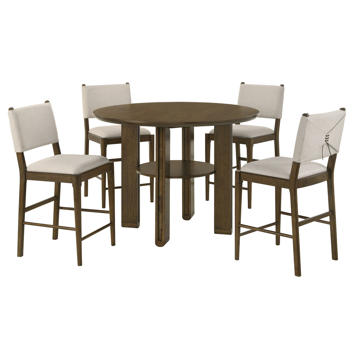 Ottowa 5-Piece Round Counter Height Dining Set in Brown