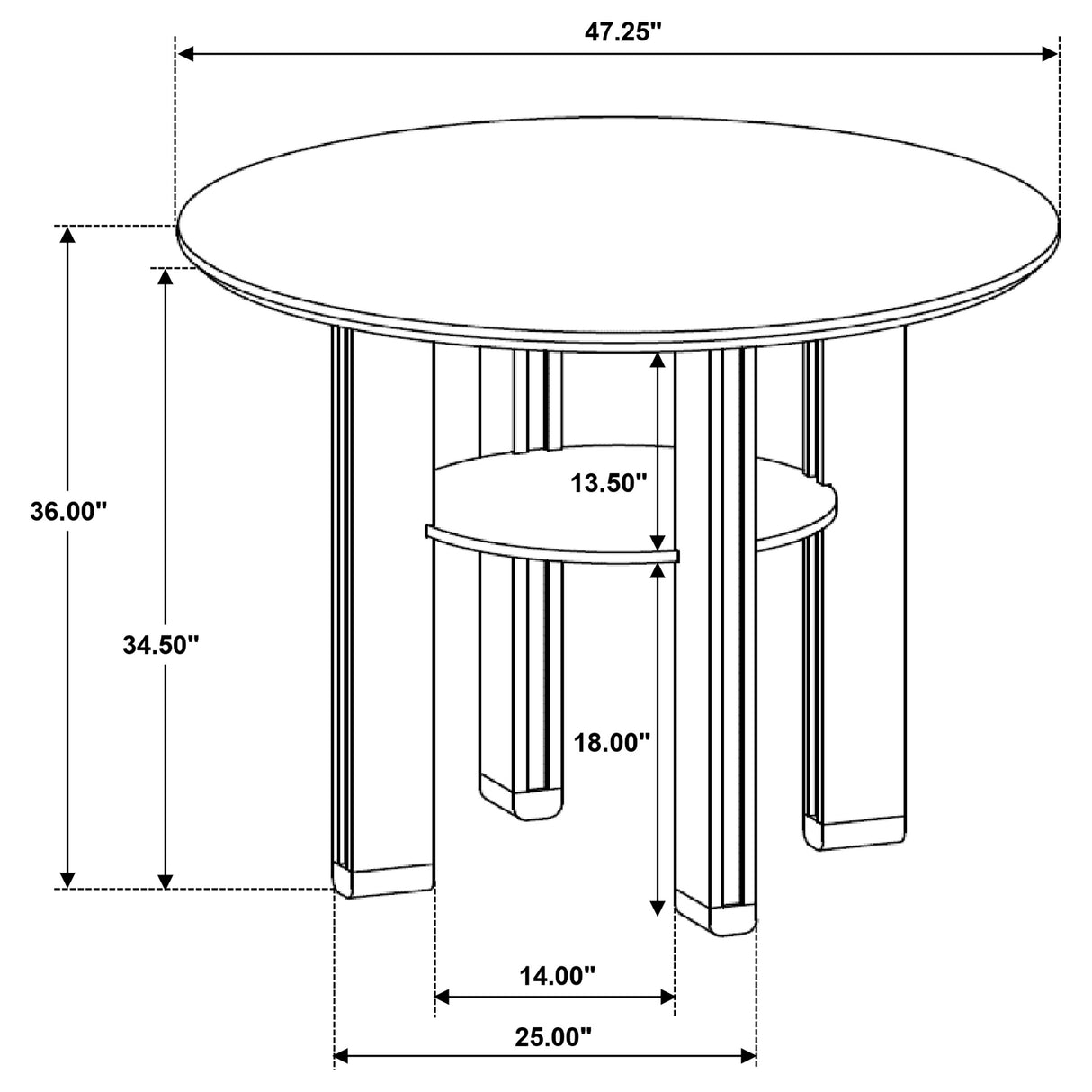 Ottowa 5-Piece Round Counter Height Dining Set in Brown