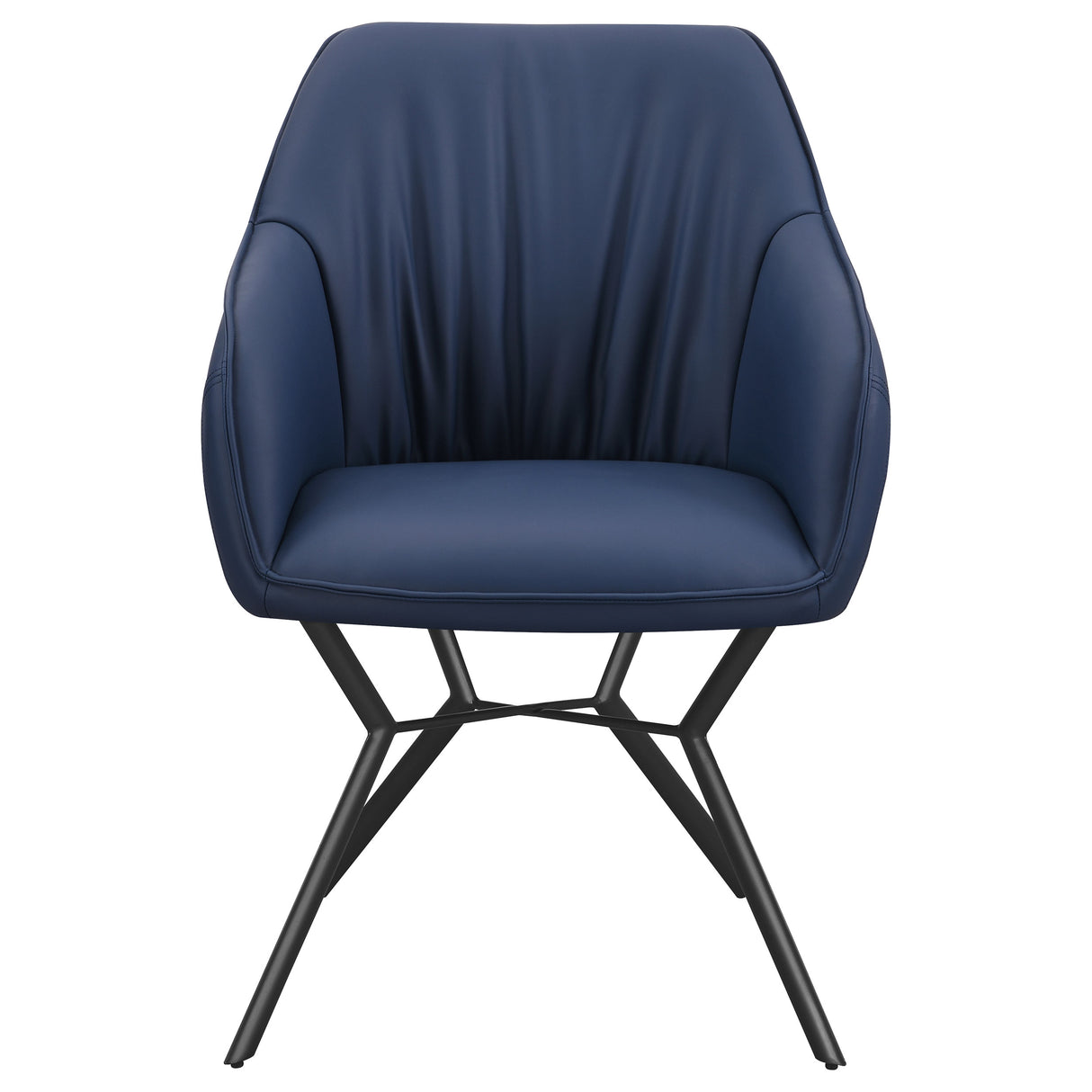 Mayer Upholstered Dining Arm Chair, Blue and Brown (Set of 2)