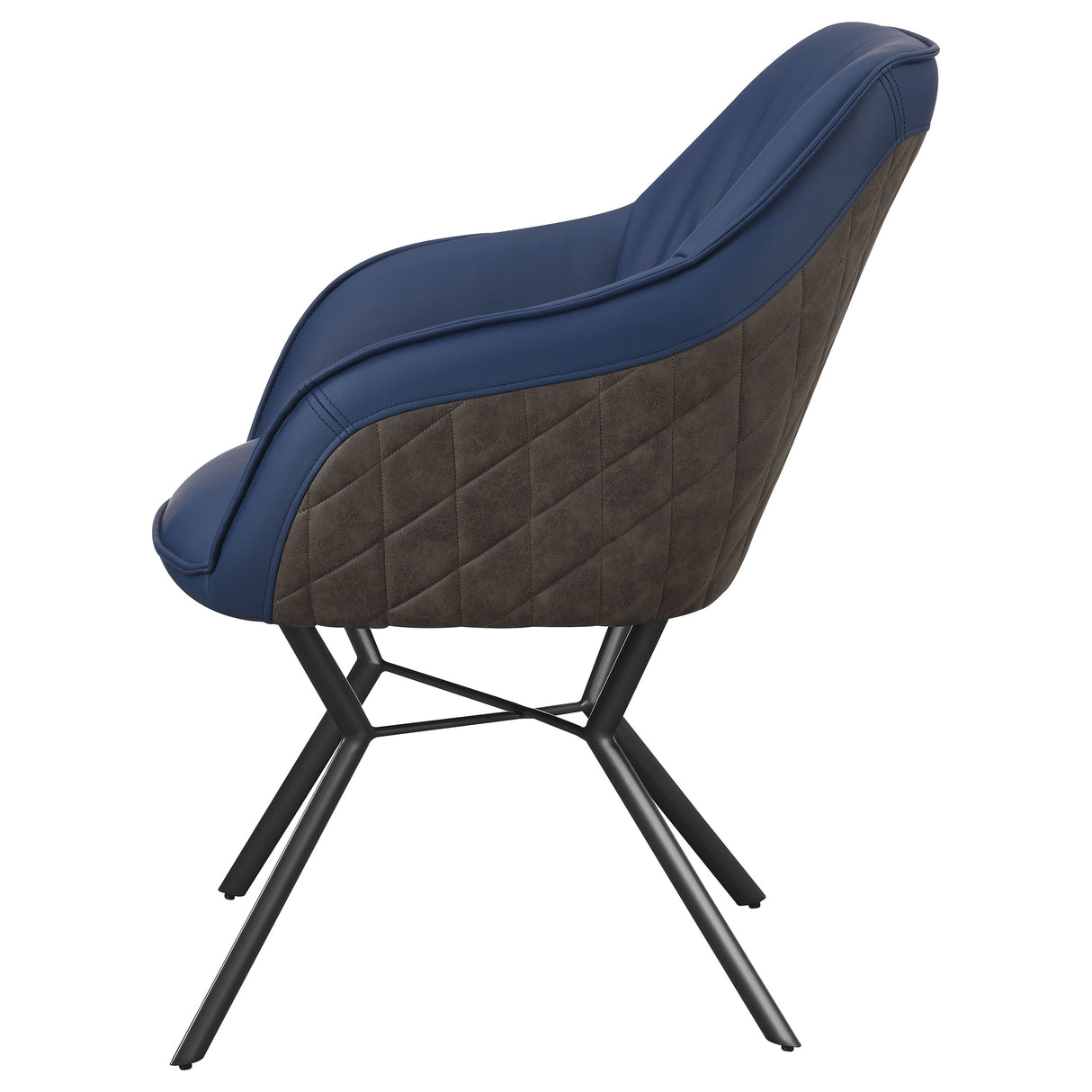 Mayer Upholstered Dining Arm Chair, Blue and Brown (Set of 2)