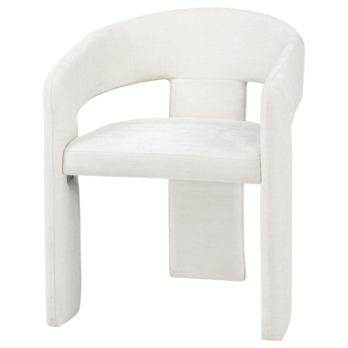 Carlow White Fabric Upholstered Dining Arm Chairs, Set of 2