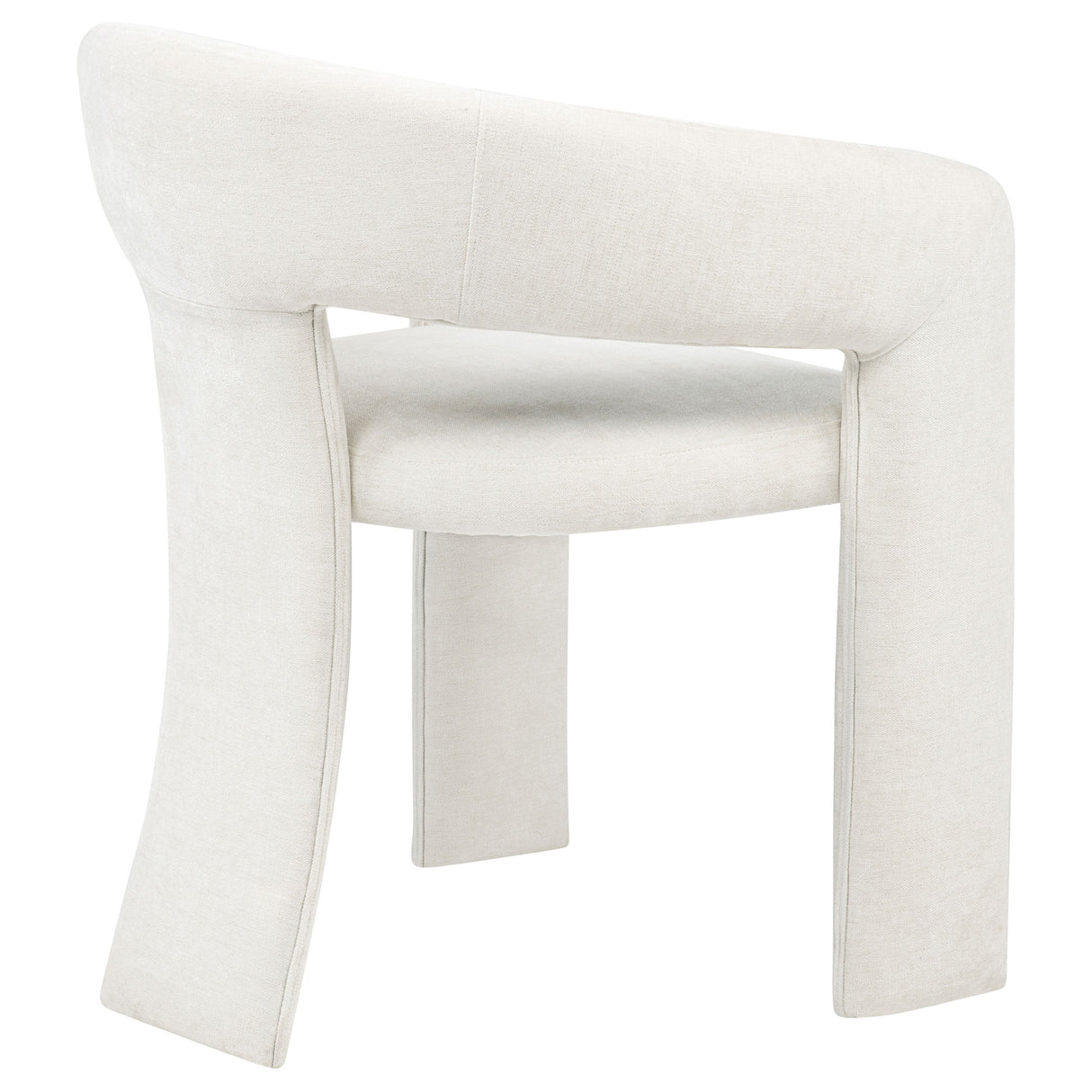 Carlow White Fabric Upholstered Dining Arm Chairs, Set of 2