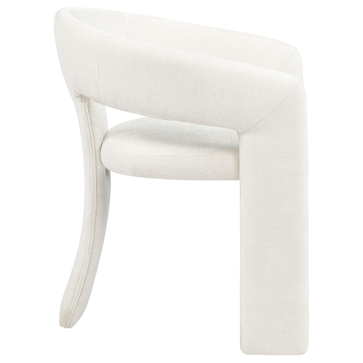 Carlow White Fabric Upholstered Dining Arm Chairs, Set of 2