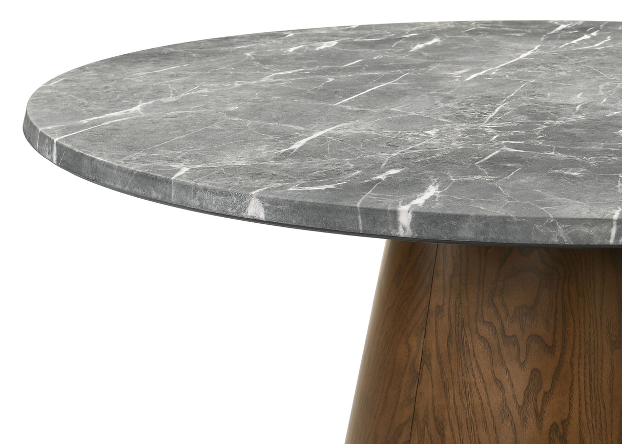 Franklin 5-Piece 50-Inch Round Dining Table Set, Grey and Dark Oak