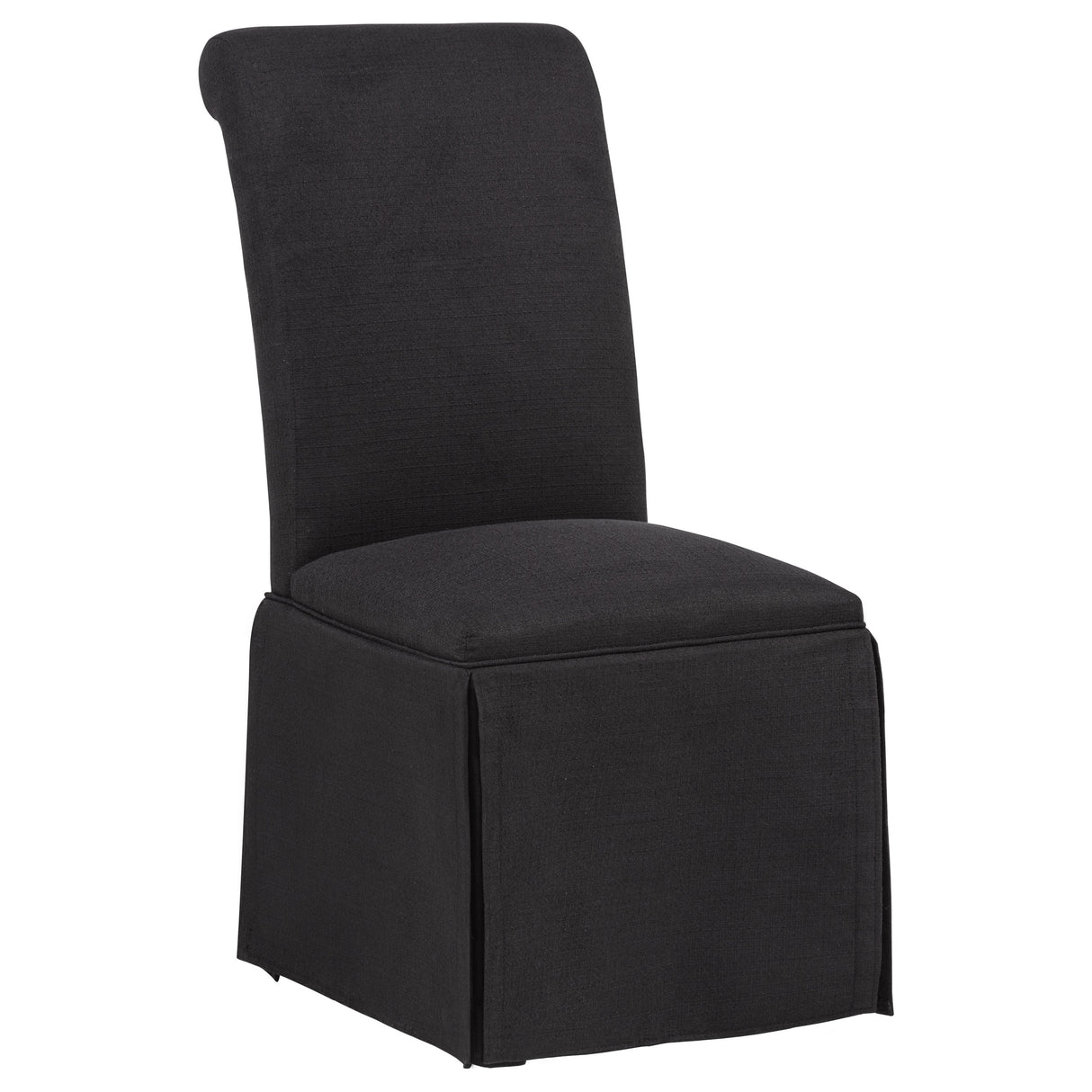 Shawna Upholstered Skirted Side Chair Black - Set of 2