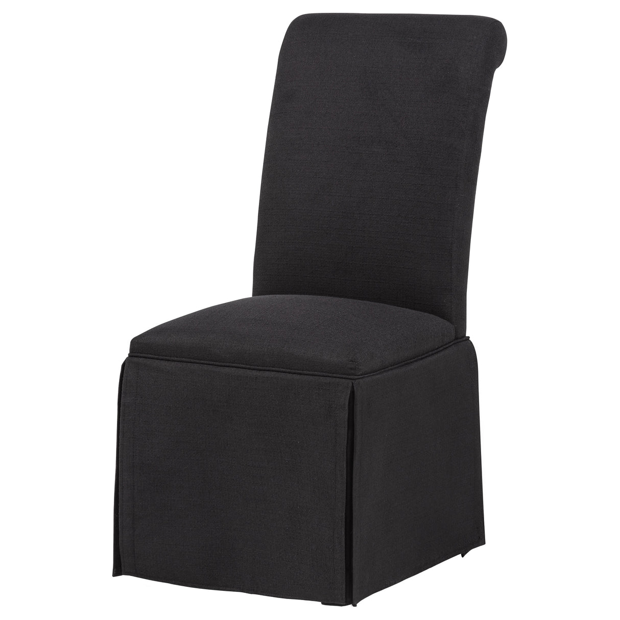 Shawna Upholstered Skirted Side Chair Black - Set of 2